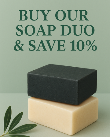 Charcoal soap & coconut milk soap duo