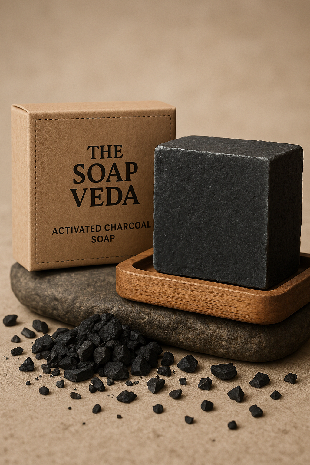 Activated charcoal soap - For de-tan & dirt removal